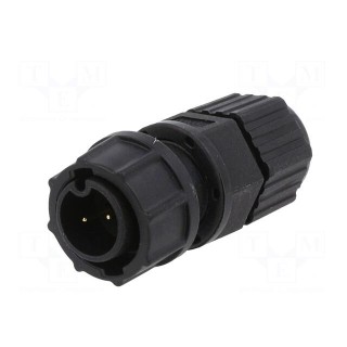 Connector: circular | plug | size B | male | PIN: 2 | 5A | IP67 | 4.5÷6.5mm