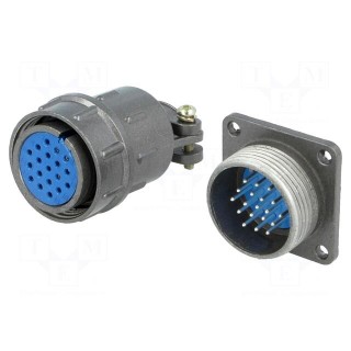 Socket,plug | Connector: circular | DS1110-07 | male,female | PIN: 19