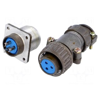 Connector: circular | socket,plug | DS1110-08 | male,female | PIN: 3