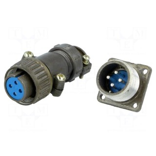 Connector: circular | socket,plug | DS1110-08 | male,female | PIN: 4
