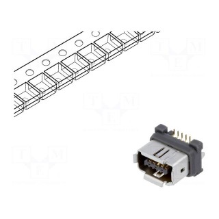 Connector: ix Industrial | socket | IX | male | PIN: 10 | A | gold-plated