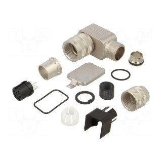 Connector: M16 | plug | 423 | female | PIN: 6 | shielded | silver plated