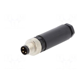 Connector: M8 | plug | 768 | male | PIN: 3 | gold-plated | 4A | IP67 | 60V