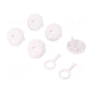 Accessories: protection cap | white | Kit: 5x protection cap,keys