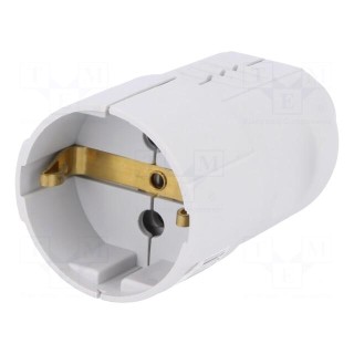 Connector: AC supply | female | socket | 2P+PE | 230VAC | 16A | grey | IP20