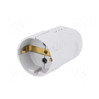 Connector: AC supply | female | socket | 2P+PE | 230VAC | 16A | grey | IP20