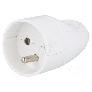 Connector: AC supply | female | socket | 2P+PE | 250VAC | 16A | white