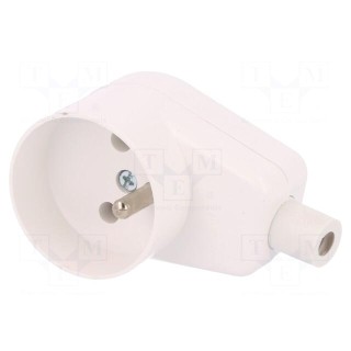 Connector: AC supply | female | socket | 2P+PE | 250VAC | 16A | white