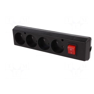 Connector: AC supply | female | splitter | 2P | 250VAC | 16A | black | IP20
