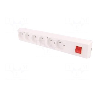 Connector: AC supply | female | splitter | 2P | 250VAC | 16A | white | IP20