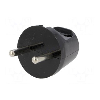 Connector: AC supply | male | plug | 2P | 230VAC | 16A | Type: round | black
