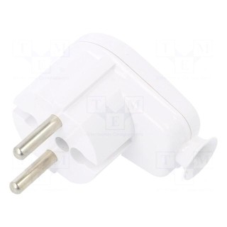 Connector: AC supply | male | plug | 2P | 230VAC | 16A | white | for cable
