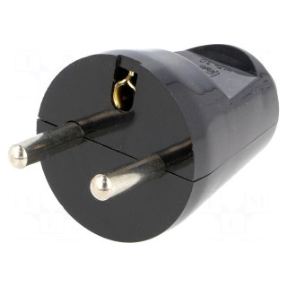Connector: AC supply | male | plug | 2P+PE | 230VAC | 16A | black | PIN: 3
