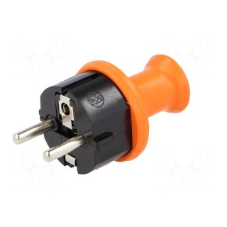 Connector: AC supply | male | plug | 2P+PE | 230VAC | 16A | orange | PIN: 3