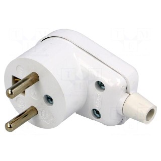 Connector: AC supply | male | plug | 2P+PE | 230VAC | 16A | white | PIN: 3