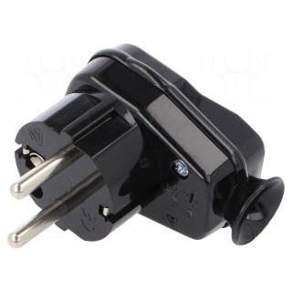 Connector: AC supply | male | plug | 2P+PE | 250VAC | 16A | black | PIN: 3