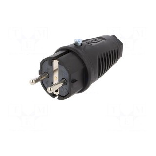 Connector: AC supply | male | plug | 2P+PE | 250VAC | 16A | for cable