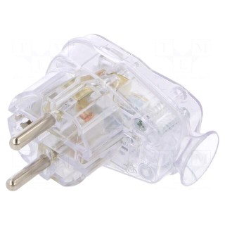 Connector: AC supply | male | plug | 2P+PE | 250VAC | 16A | for cable