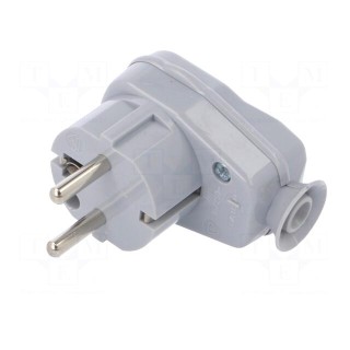 Connector: AC supply | male | plug | 2P+PE | 250VAC | 16A | grey | PIN: 3