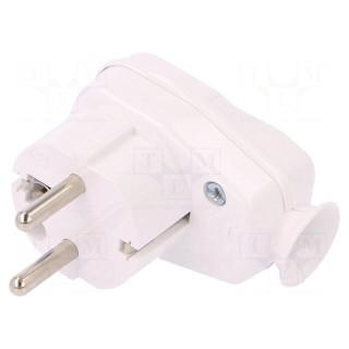 Connector: AC supply | male | plug | 2P+PE | 250VAC | 16A | white | PIN: 3