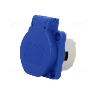 Connector: AC supply | socket | 2P+PE | 250VAC | 16A | blue | PIN: 3