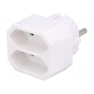 Plug socket strip: protective | Sockets: 2 | Colour: white