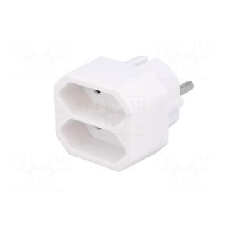 Plug socket strip: protective | Sockets: 2 | Colour: white