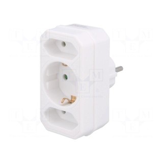 Plug socket strip: protective | Sockets: 3 | Colour: white
