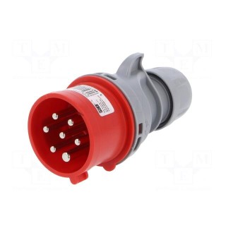 Connector: AC supply 3-phase | plug | male | 16A | 400VAC | IP44,IP54