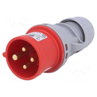 Connector: AC supply 3-phase | plug | male | 16A | 400VAC | IEC 60309