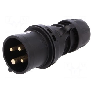 Connector: AC supply 3-phase | plug | male | 16A | 400VAC | IP44 | PIN: 4