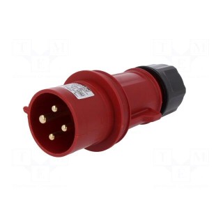 Connector: AC supply 3-phase | plug | male | 32A | 380/415VAC | IP44