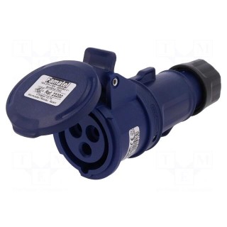 Connector: AC supply 3-phase | socket | female | 16A | 380/415VAC