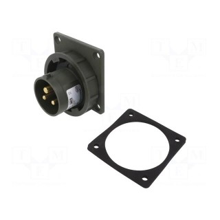 Connector: AC supply 3-phase | socket | male | 16A | 230VAC | IEC 60309
