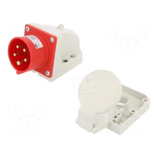 Connector: AC supply 3-phase | socket | male | 16A | 400VAC | IEC 60309