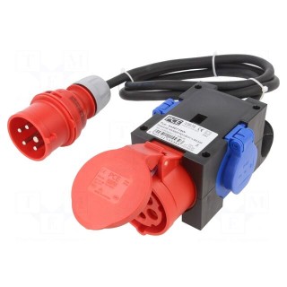 Connector: AC supply 3-phase | splitter | 16A | 400VAC | IEC 60309