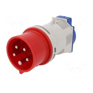 Connector: AC supply | male/female | 16A | 400/230VAC | IP44 | straight