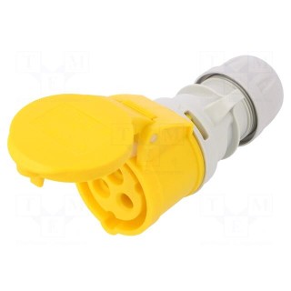 Connector: AC supply | plug | female | 16A | 110VAC | IP44 | Layout: 2P+PE