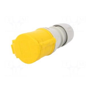 Connector: AC supply | plug | female | 16A | 110VAC | IP44 | Layout: 2P+PE
