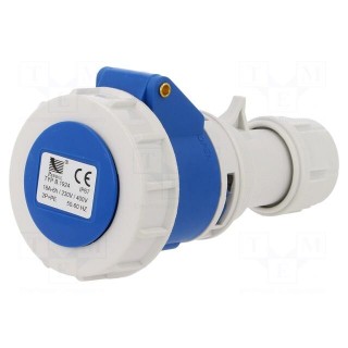 Connector: AC supply | plug | female | 16A | 400VAC | IEC 60309 | IP67