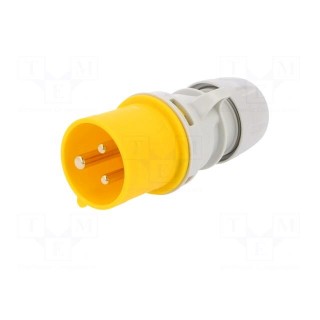 Connector: AC supply | plug | male | 16A | 110VAC | IP44 | Layout: 2P+PE