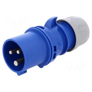 Connector: AC supply | plug | male | 16A | 230VAC | IEC 60309 | IP44