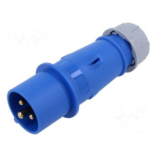 Connector: AC supply | plug | male | 16A | IEC 60309 | IP44 | PIN: 3 | 230V