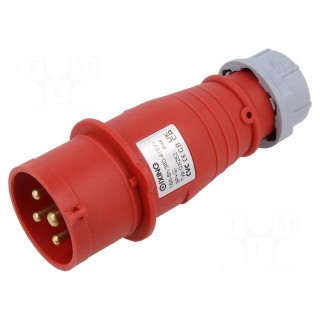 Connector: AC supply | plug | male | 16A | IEC 60309 | IP44 | PIN: 4 | 400V