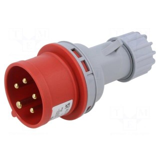Connector: AC supply | plug | male | 16A | IEC 60309 | IP44 | PIN: 5 | 400V
