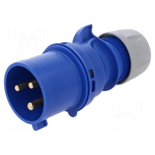 Connector: AC supply | plug | male | 32A | 230VAC | IEC 60309 | IP44