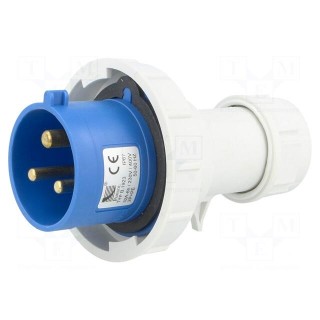 Connector: AC supply | plug | male | 32A | 400VAC | IEC 60309 | IP67