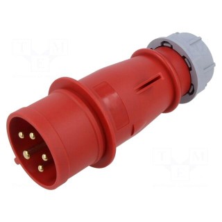 Connector: AC supply | plug | male | 32A | IEC 60309 | IP44 | PIN: 5 | 400V