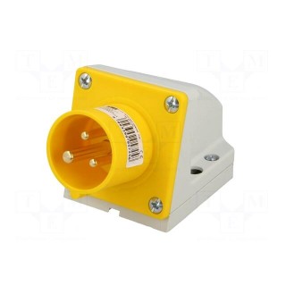 Connector: AC supply | socket | male | 16A | 110VAC | IP44 | Layout: 2P+PE