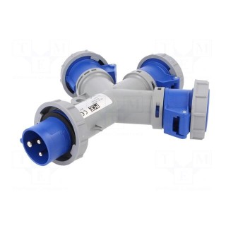 Connector: AC supply | splitter | male/female | 16A | 230VAC | IP67